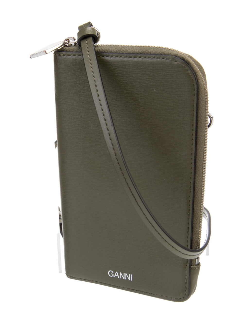 GANNI Olive Green Leather Crossbody
